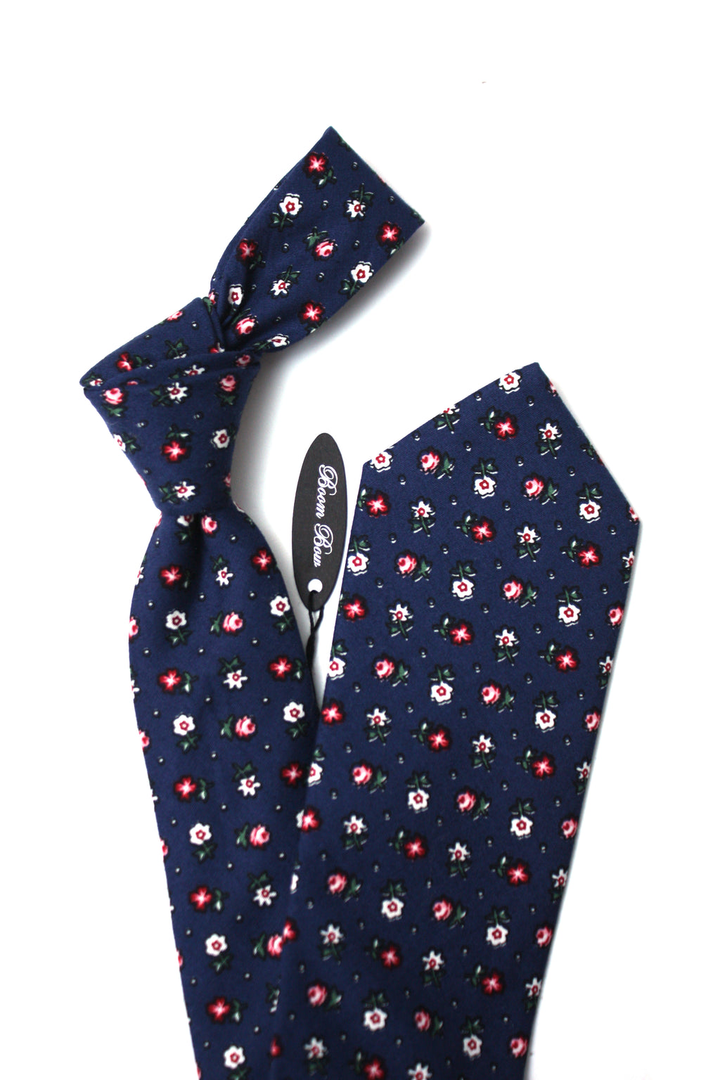 Navy Floral Necktie 2.7"
