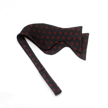 Load image into Gallery viewer, Red Paisley on Black Big Butterfly Silk Bow Tie
