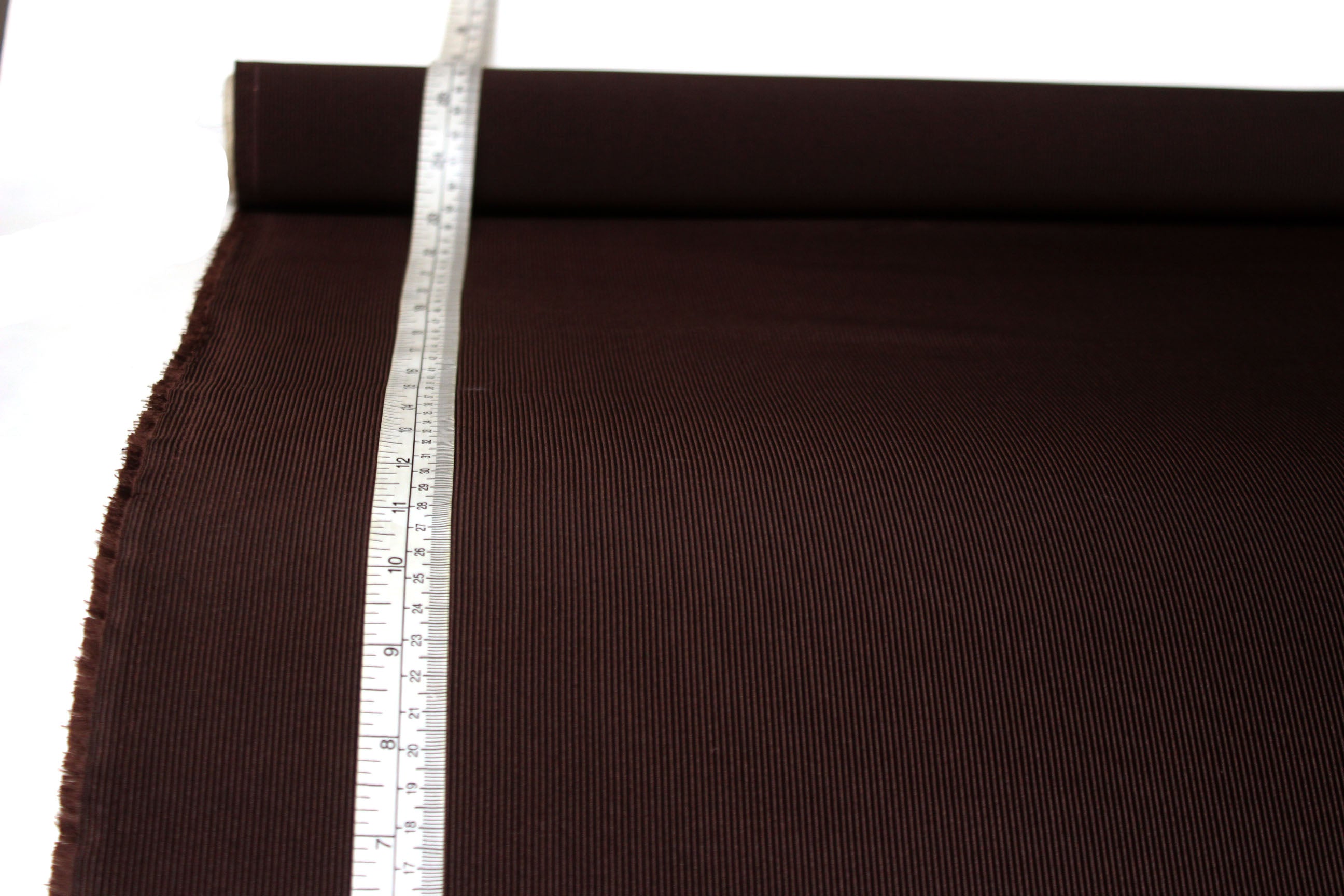 Dark Brown Striped Silk Fabric