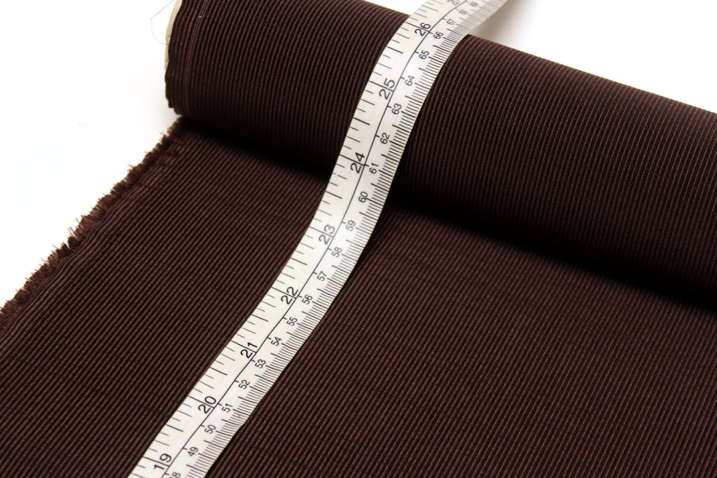 Dark Brown Striped Silk Fabric