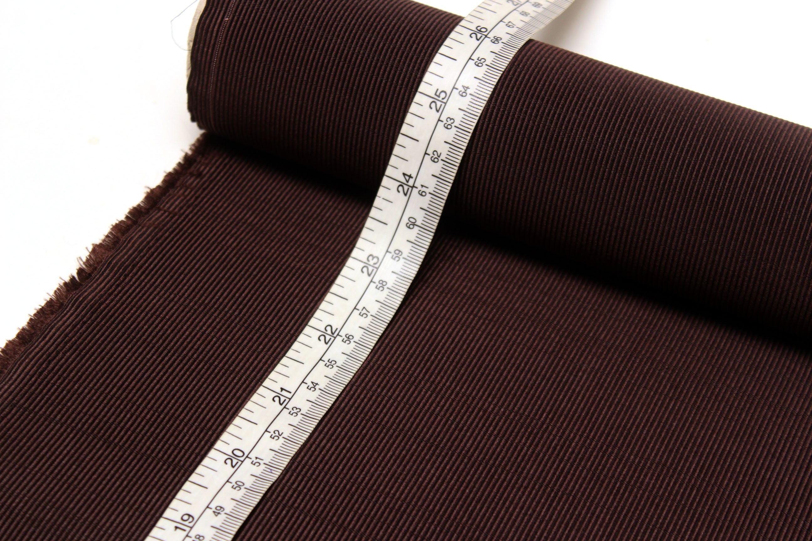 Dark Brown Striped Silk Fabric