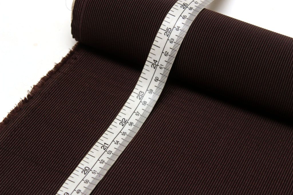 Dark Brown Striped Silk Fabric