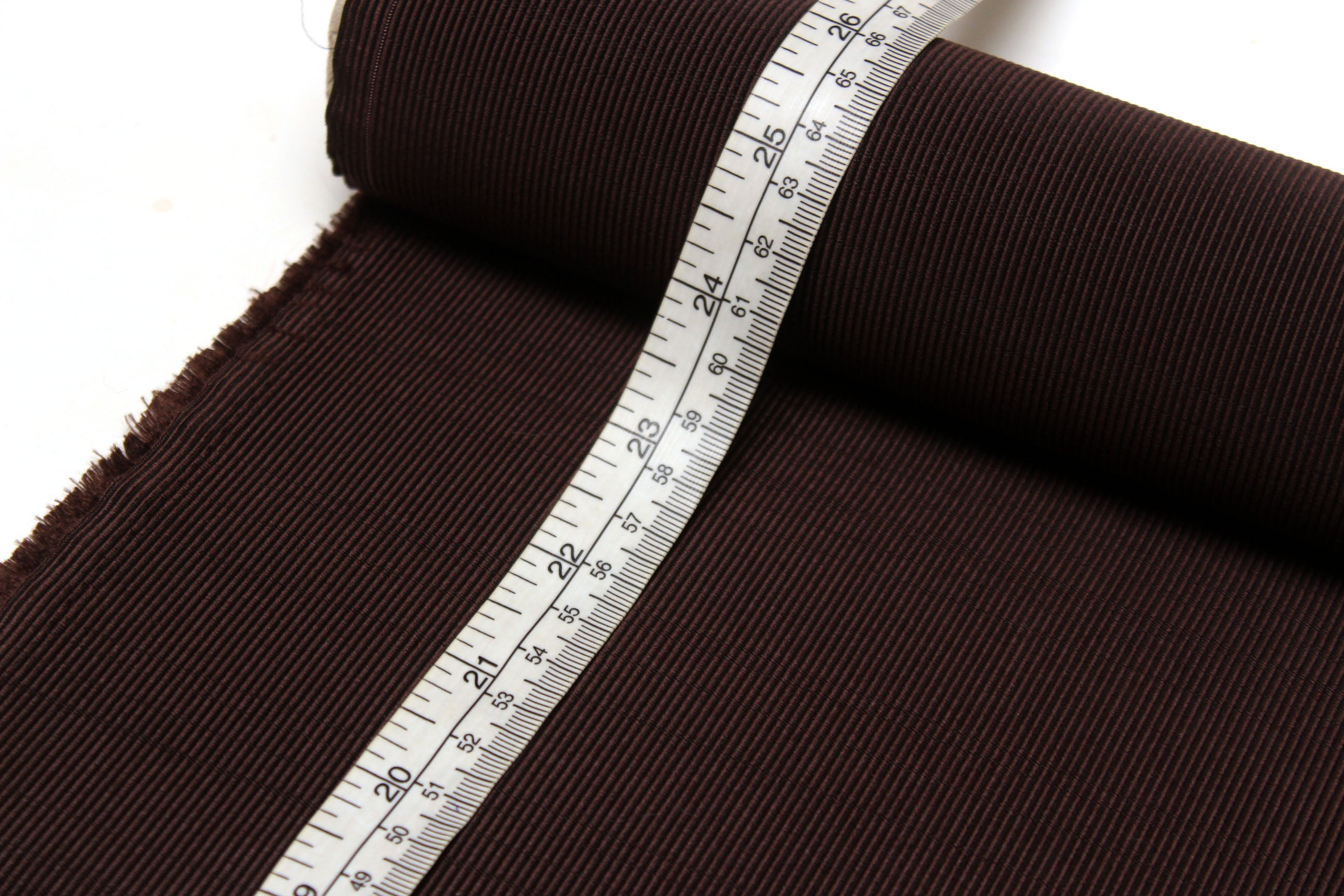 Dark Brown Striped Silk Fabric