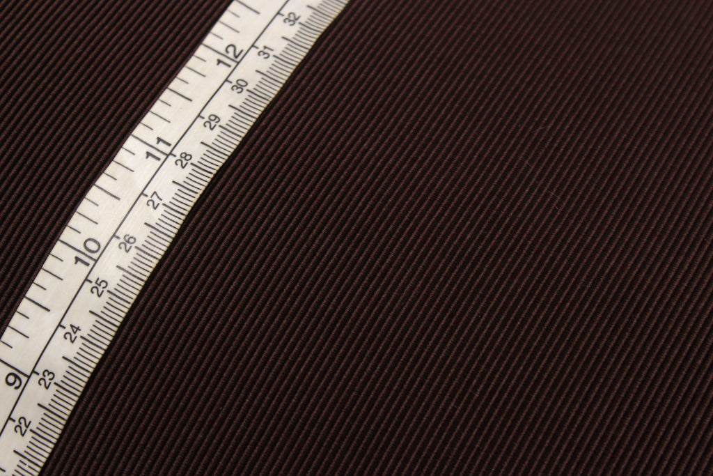 Dark Brown Striped Silk Fabric