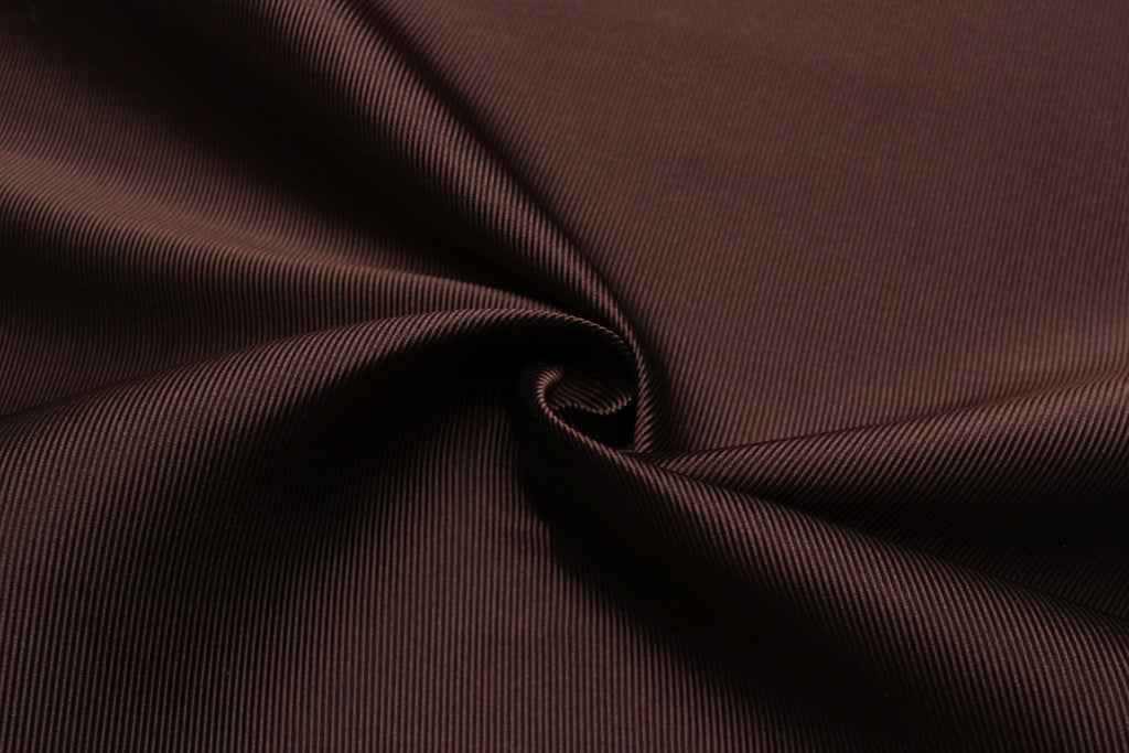 Dark Brown Striped Silk Fabric