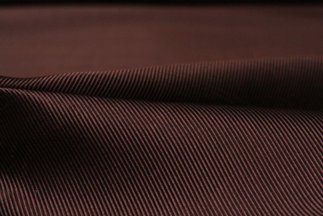 Dark Brown Striped Silk Fabric