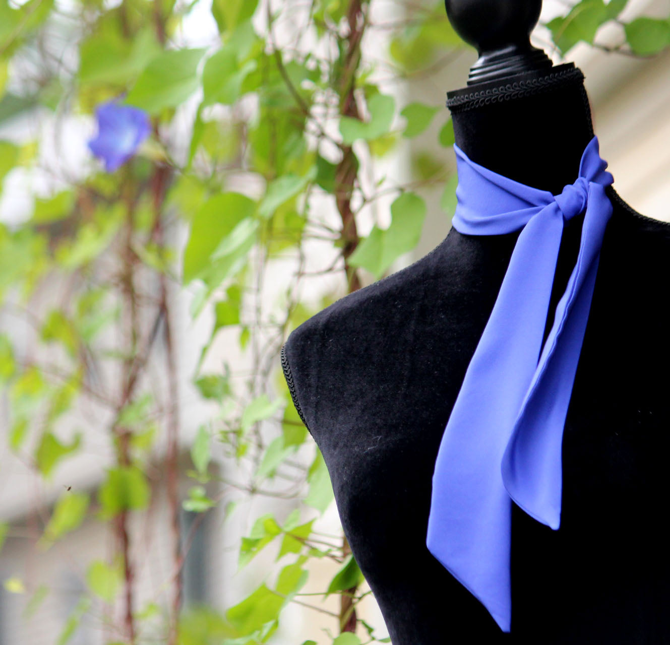 Blue Skinny Scarf