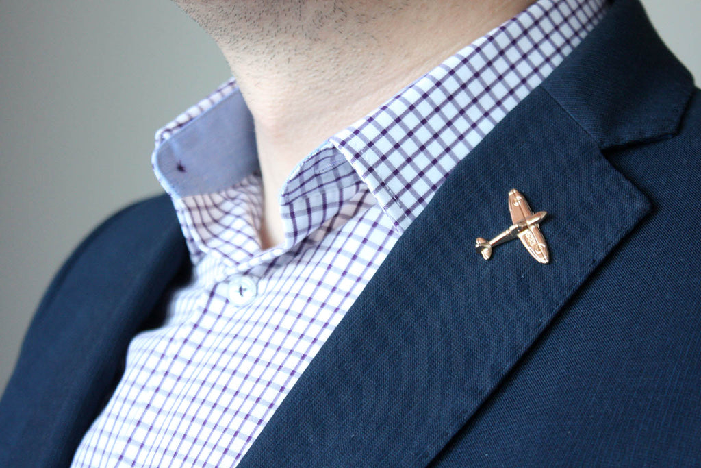 Gold Airplane Lapel pin