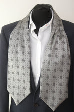 Load image into Gallery viewer, Grey Paisley Silk Ascot
