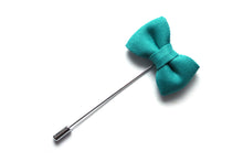 Load image into Gallery viewer, Teal Bow tie Lapel pin
