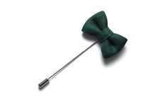 Load image into Gallery viewer, Emerald Green Bow tie Lapel pin
