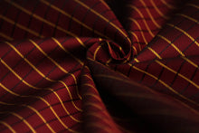 Load image into Gallery viewer, Red Maroon and Gold Plaid Silk Fabric
