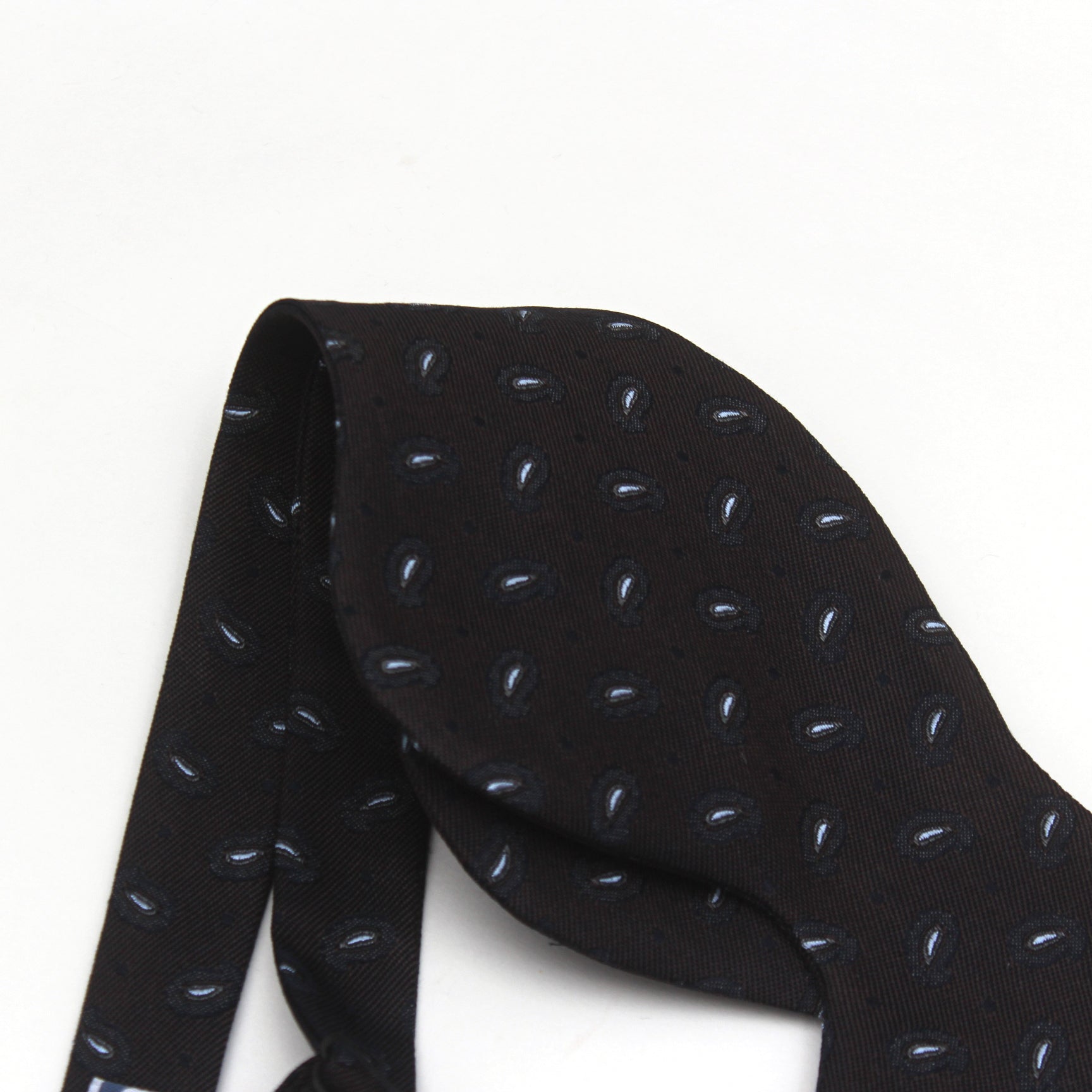 Big Butterfly Brown Grey Paisley Silk Bow Tie
