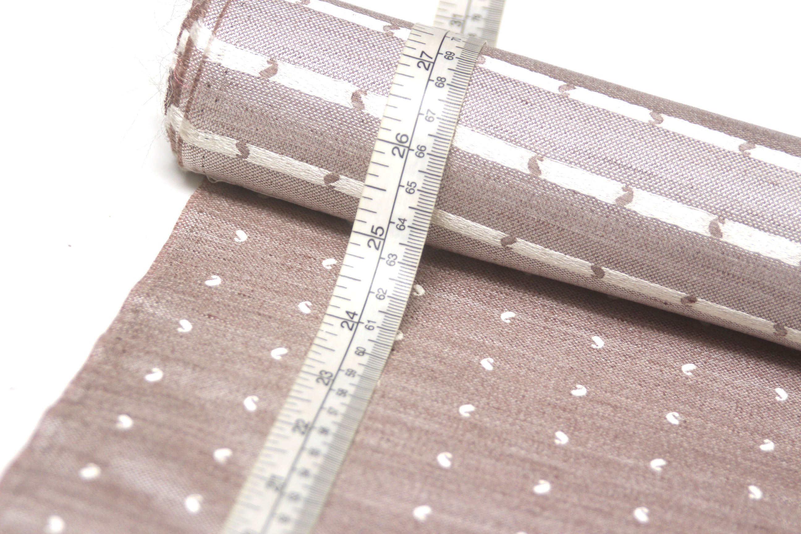 Beige Paisley Silk Fabric