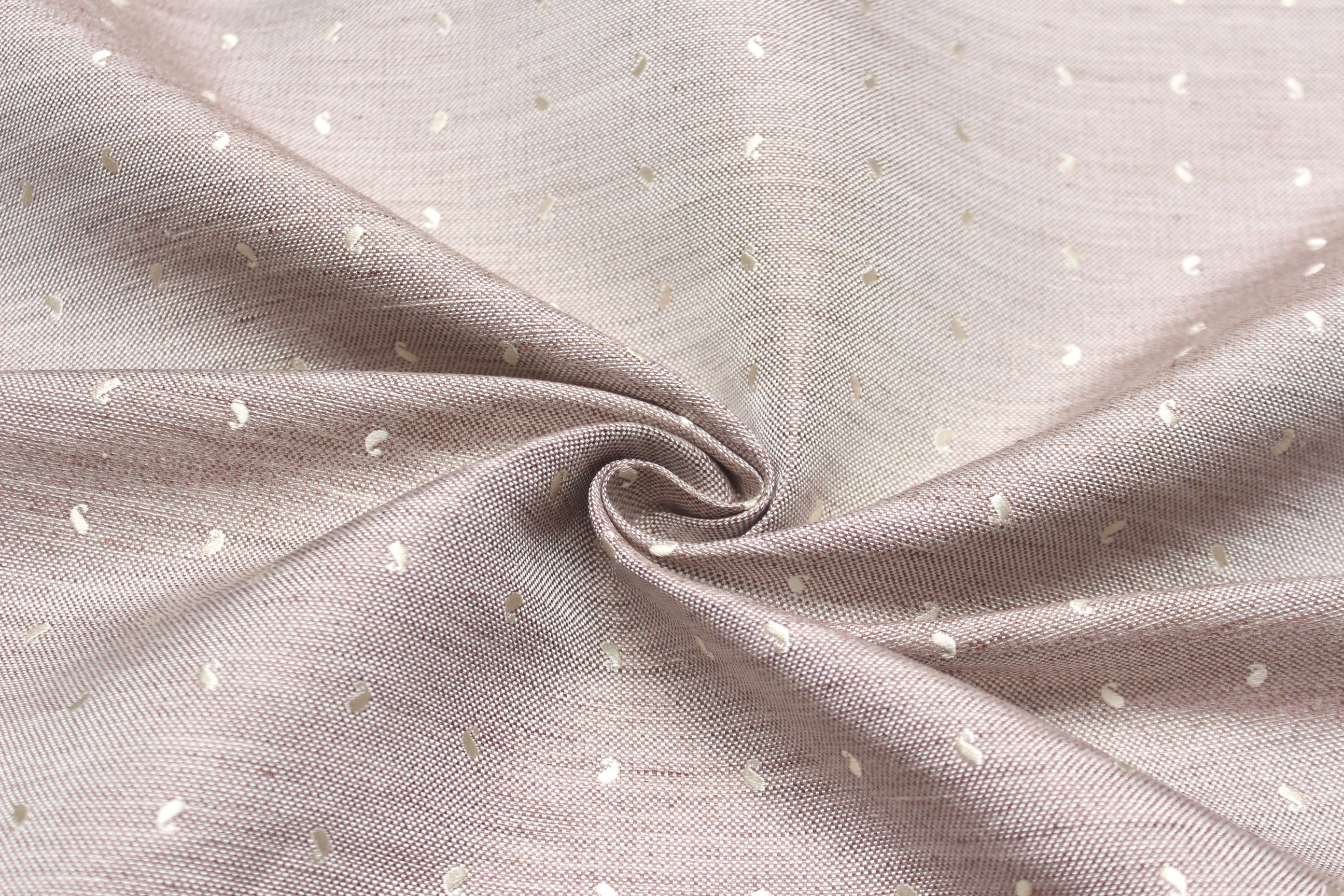 Beige Paisley Silk Fabric