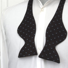 Load image into Gallery viewer, Big Butterfly Black Paisley Silk Bow Tie
