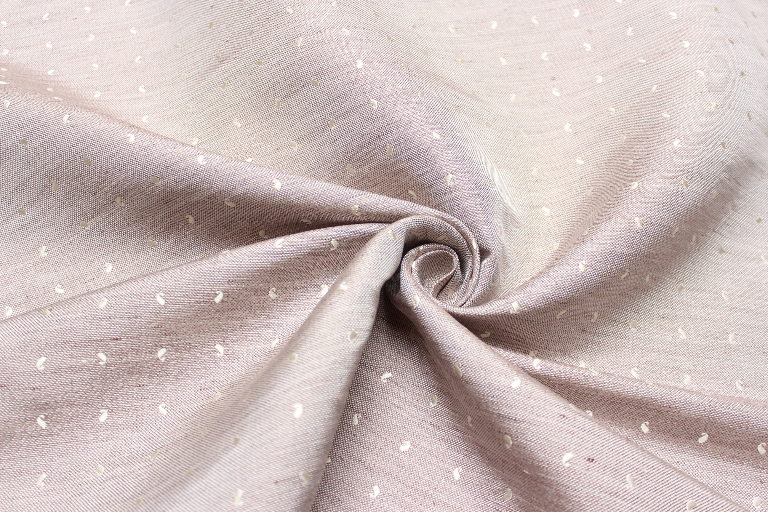 Beige Paisley Silk Fabric