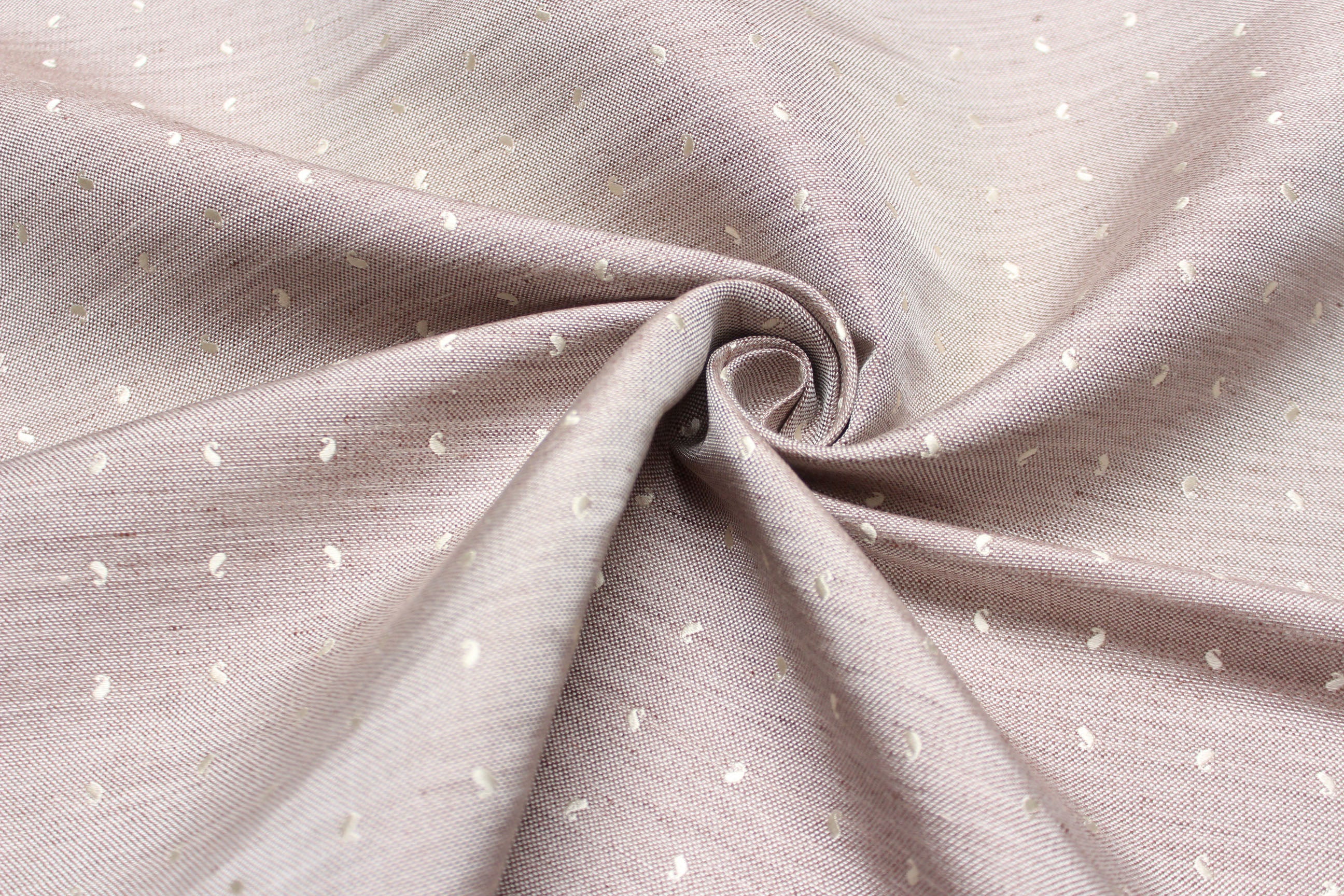 Beige Paisley Silk Fabric