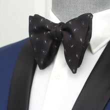 Load image into Gallery viewer, Big Butterfly Black Paisley Silk Bow Tie
