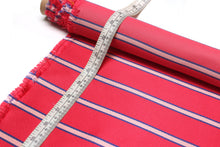 Load image into Gallery viewer, Pink with Blue Stripe Silk Fabric
