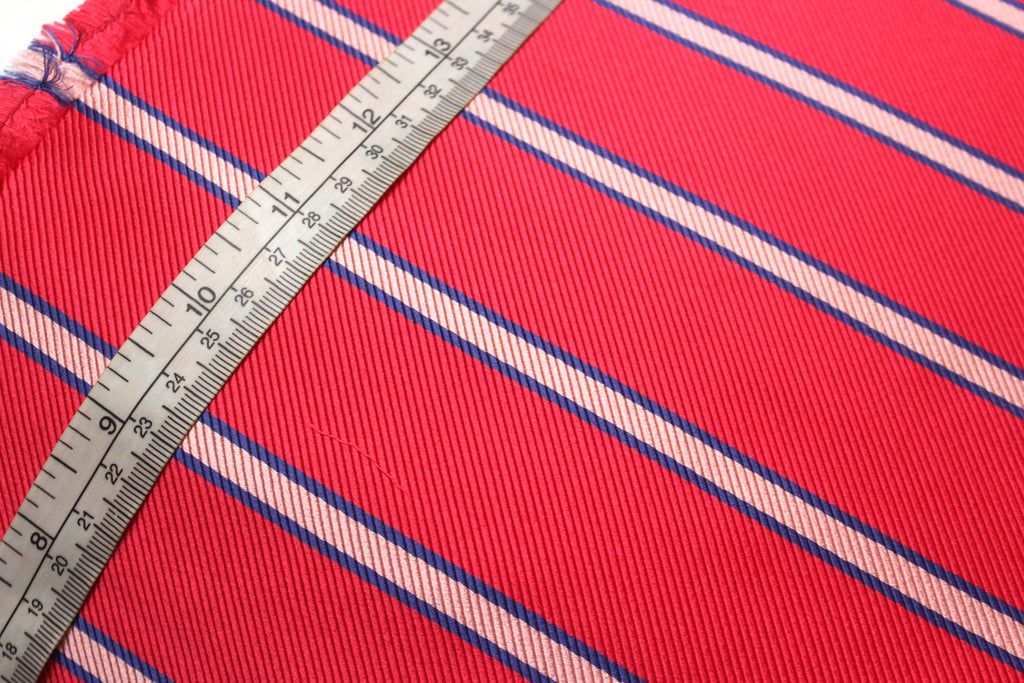 Pink with Blue Stripe Silk Fabric