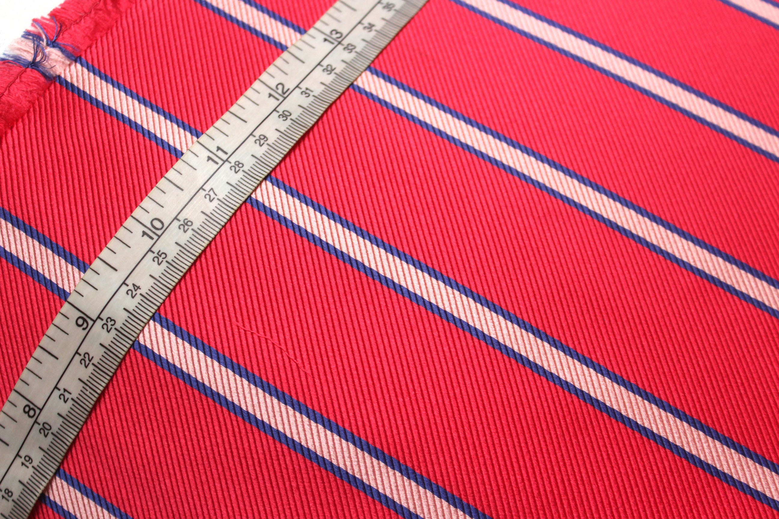 Pink with Blue Stripe Silk Fabric