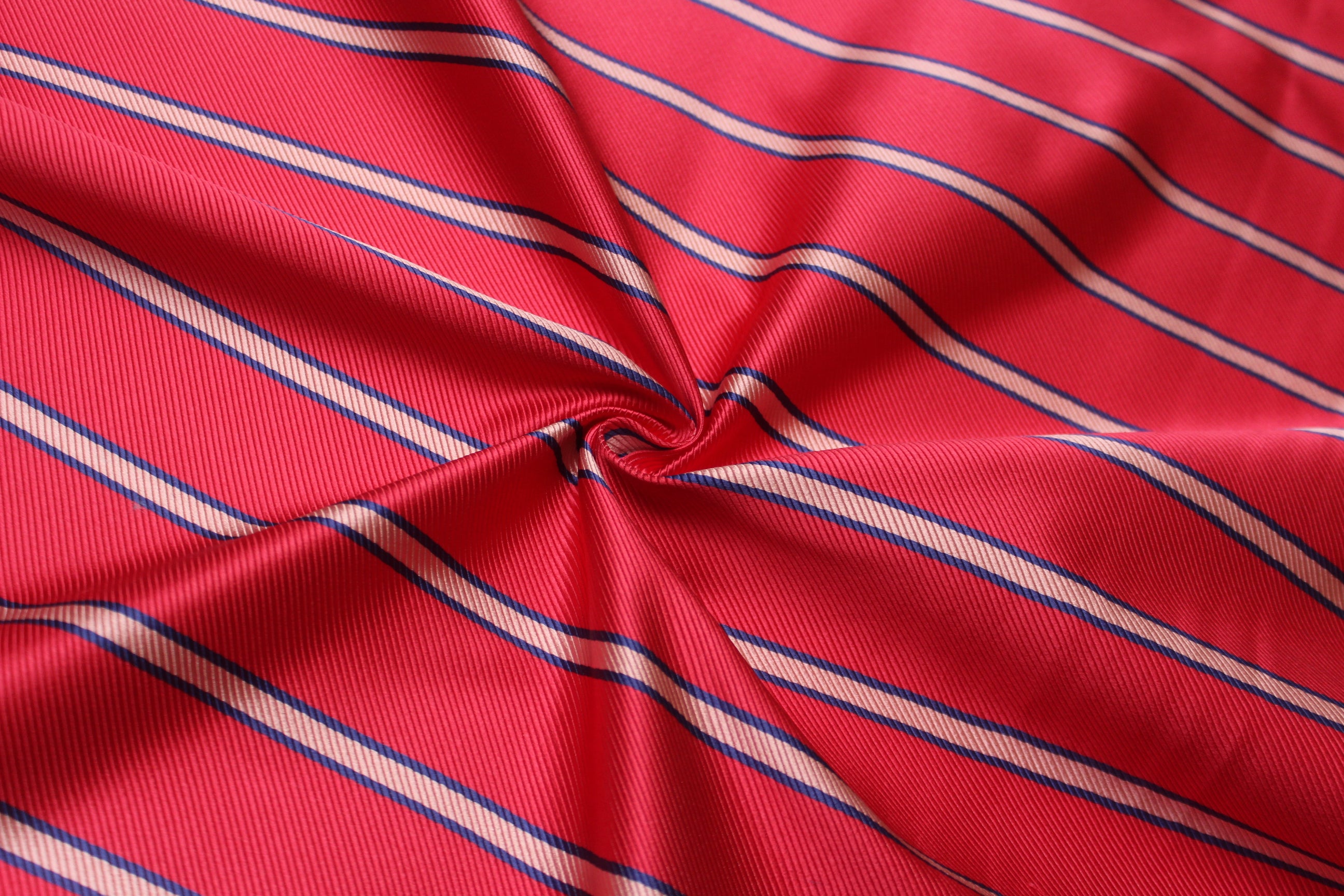 Pink with Blue Stripe Silk Fabric