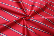 Load image into Gallery viewer, Pink with Blue Stripe Silk Fabric
