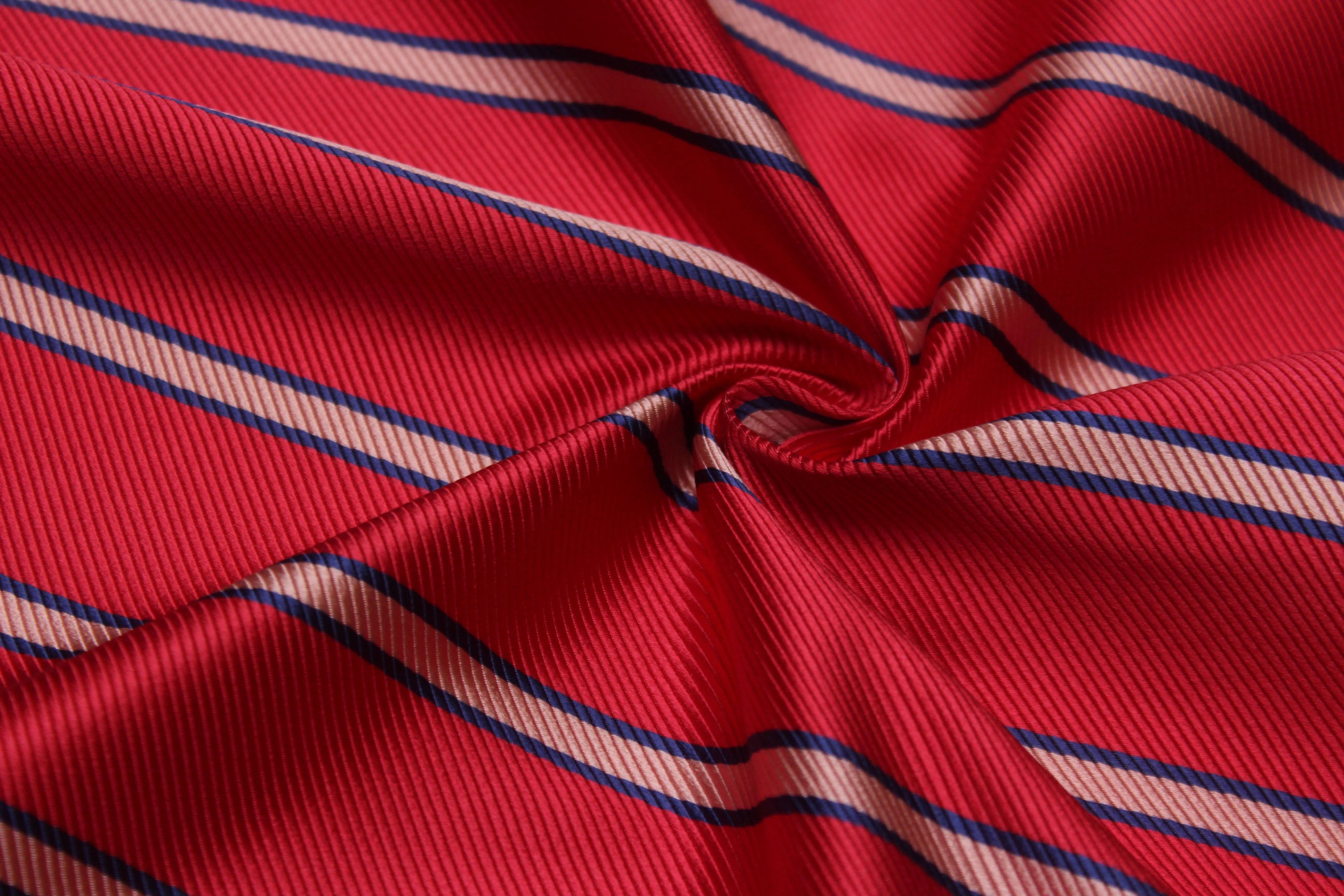 Pink with Blue Stripe Silk Fabric