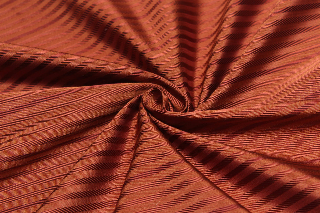 Brown Stripe Silk Fabric