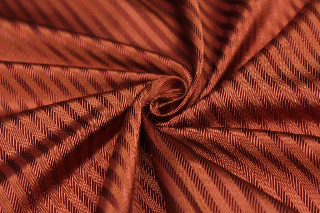 Brown Stripe Silk Fabric
