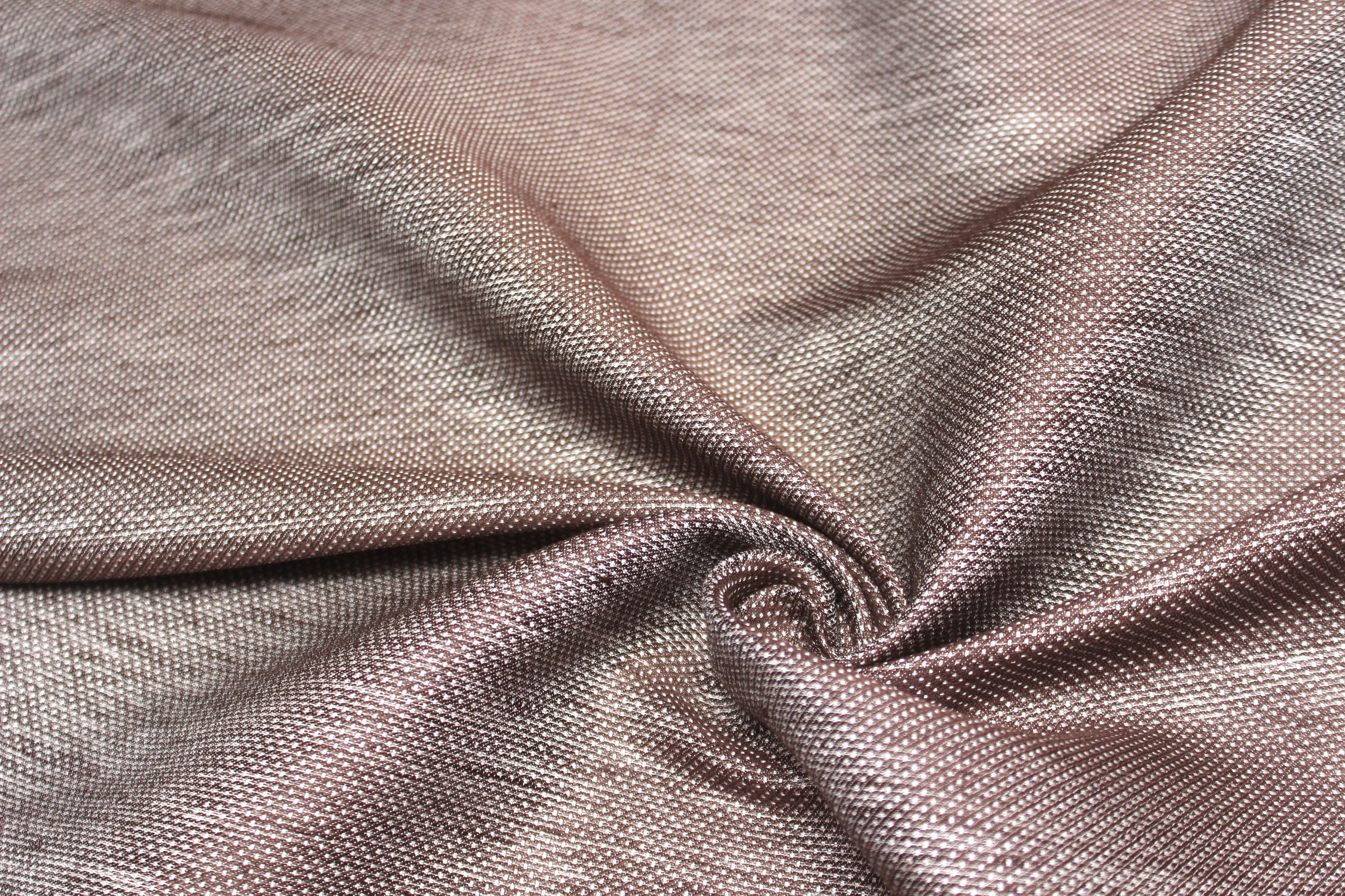 Beige Brown Ornament Silk Fabric
