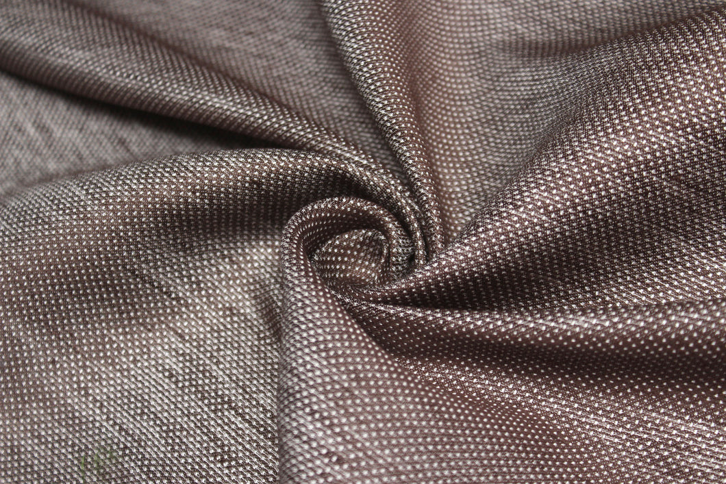 Beige Brown Ornament Silk Fabric