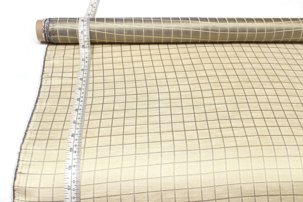 Lime Plaid Silk Fabric