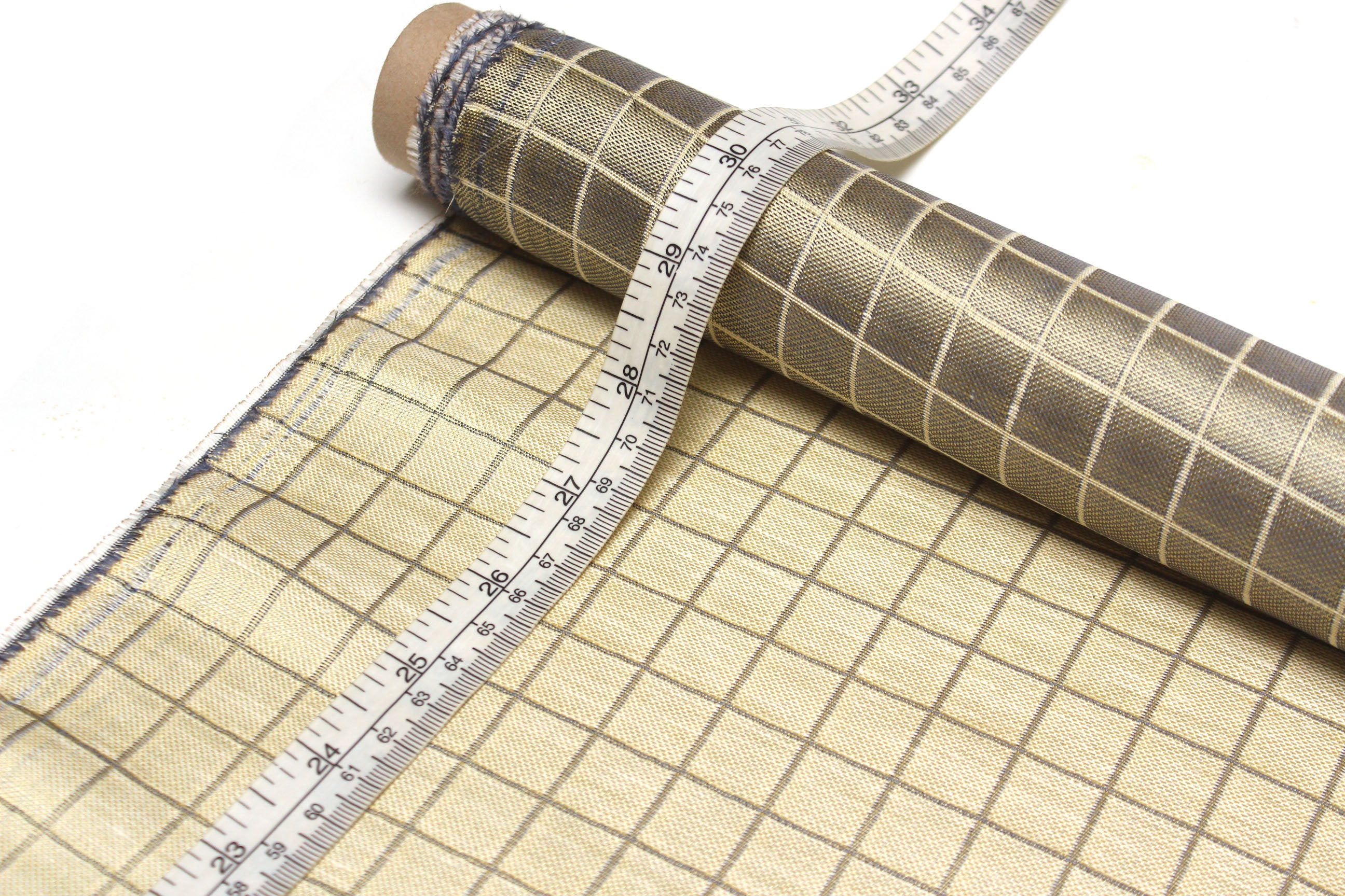 Lime Plaid Silk Fabric