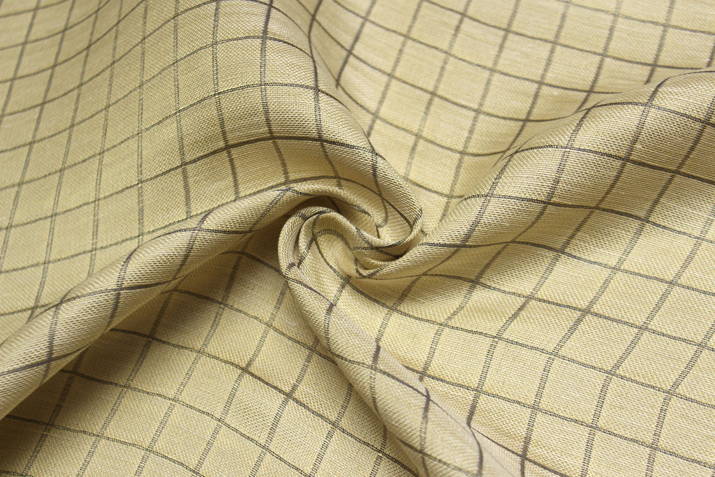 Lime Plaid Silk Fabric