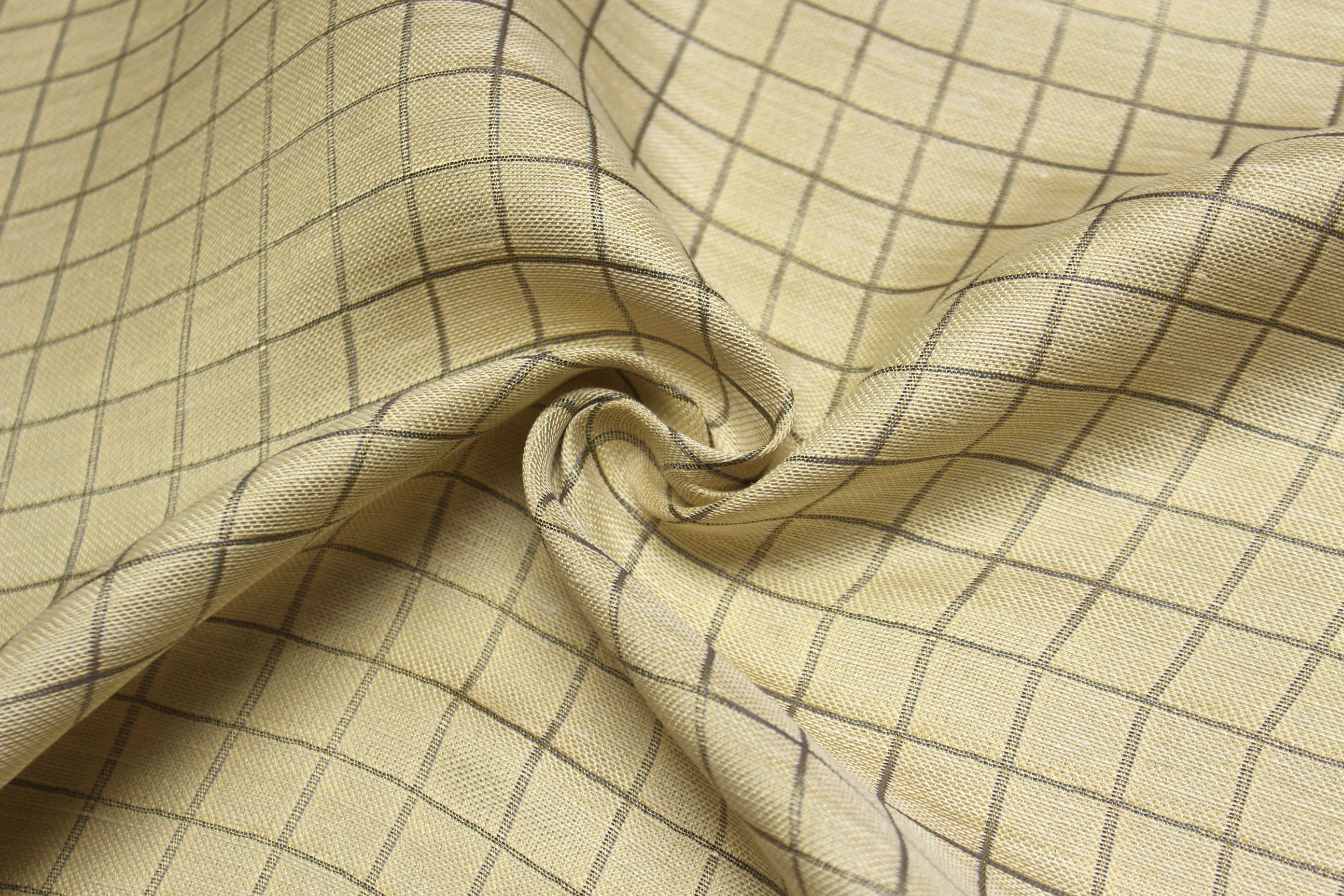 Lime Plaid Silk Fabric