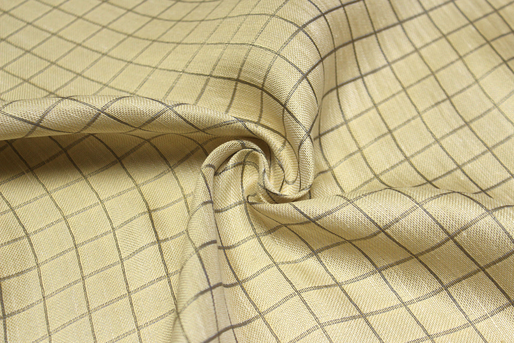 Lime Plaid Silk Fabric