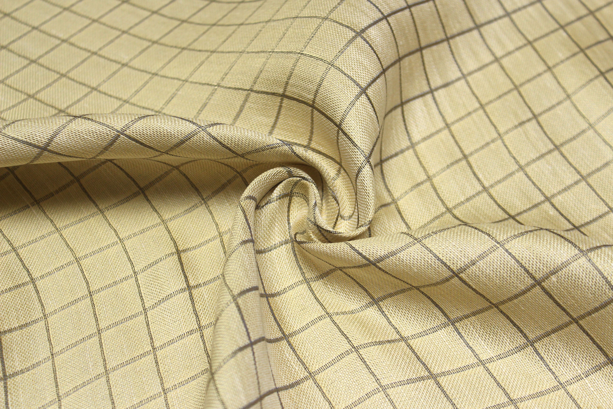 Lime Plaid Silk Fabric