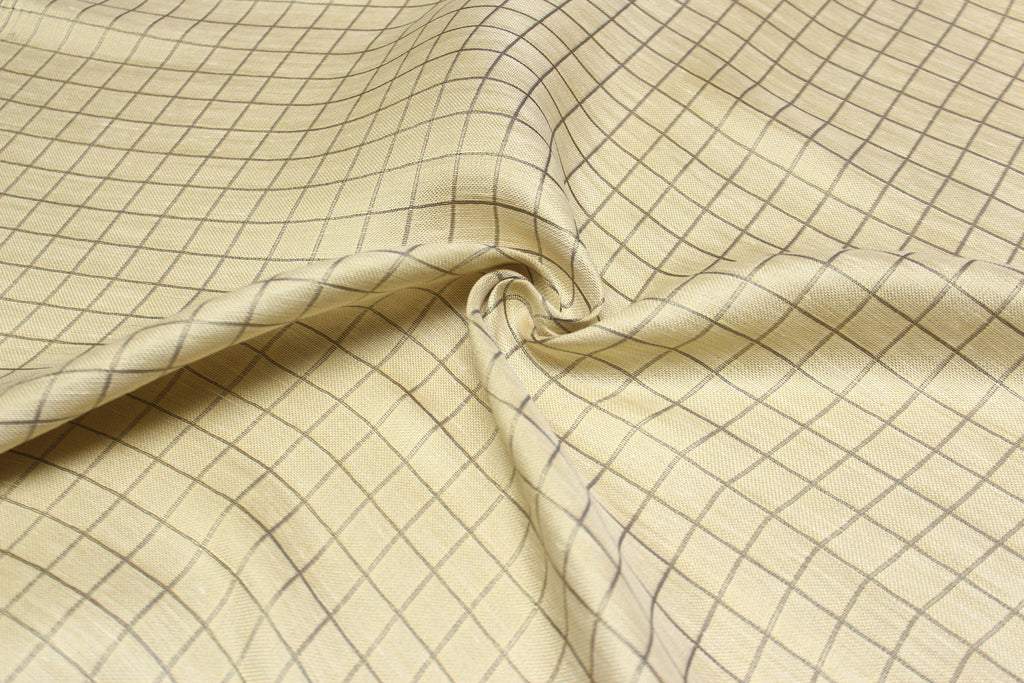 Lime Plaid Silk Fabric