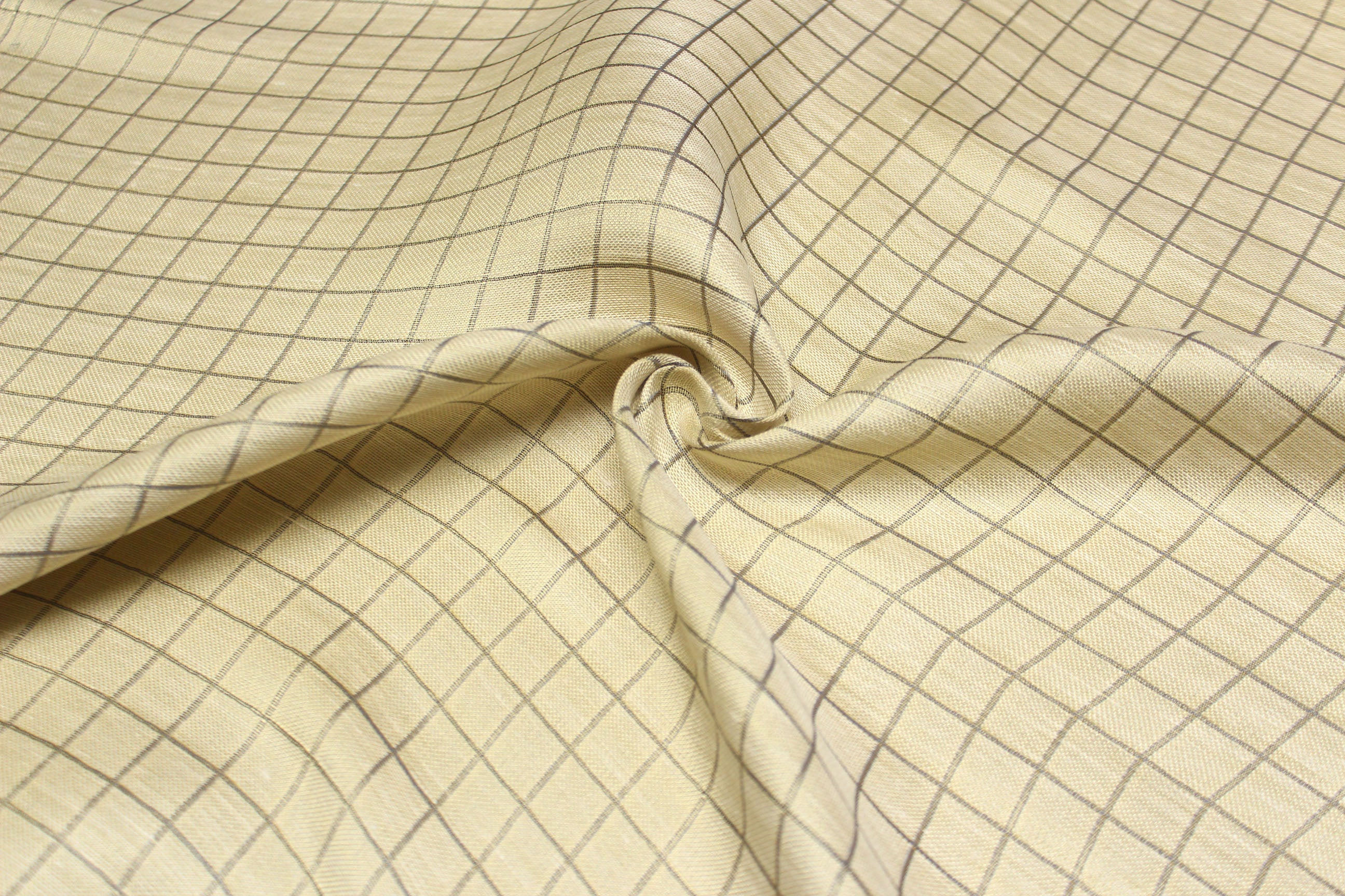 Lime Plaid Silk Fabric