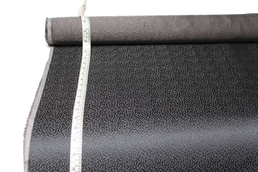 Grey ornament Silk Fabric with silver thread