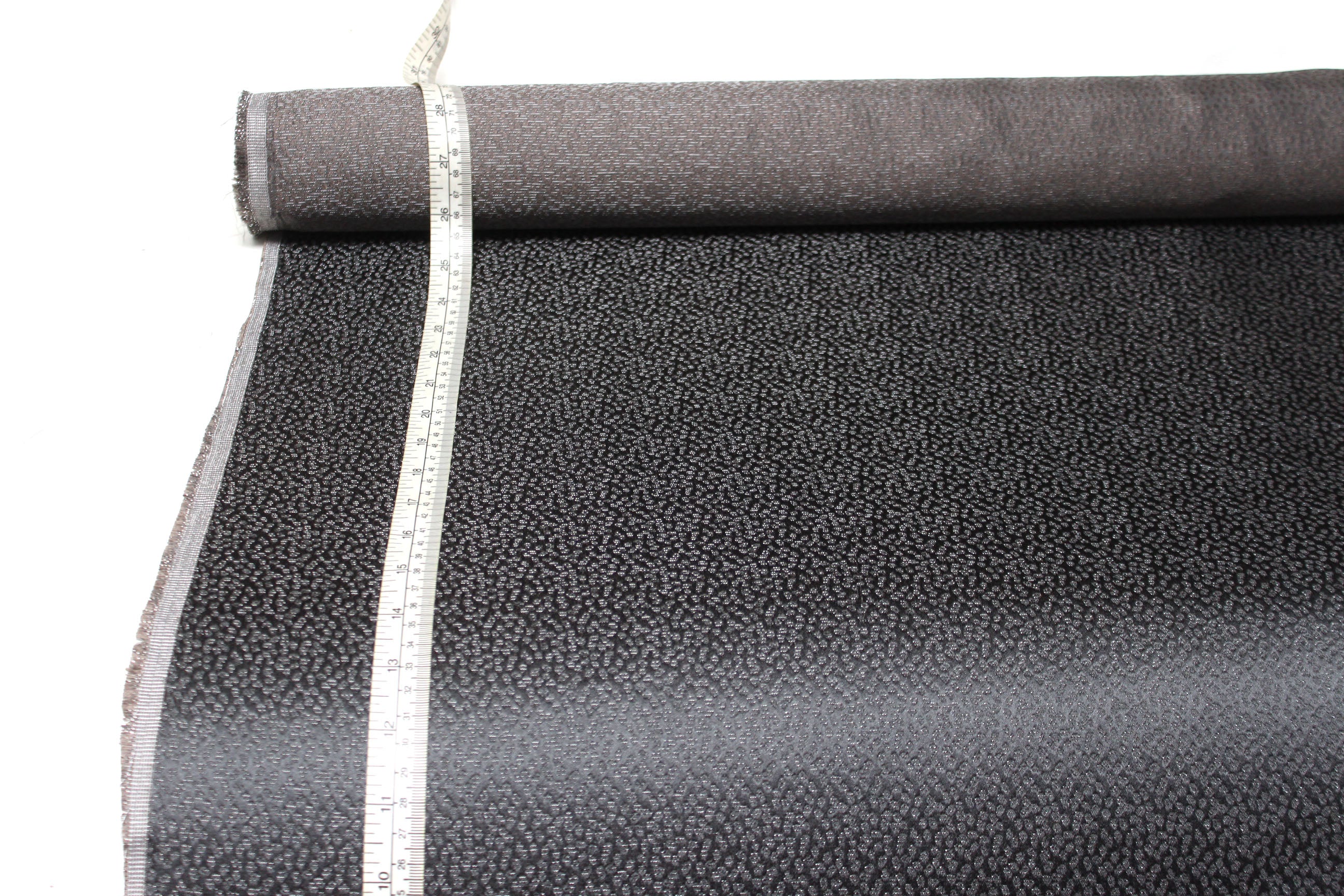 Grey ornament Silk Fabric with silver thread