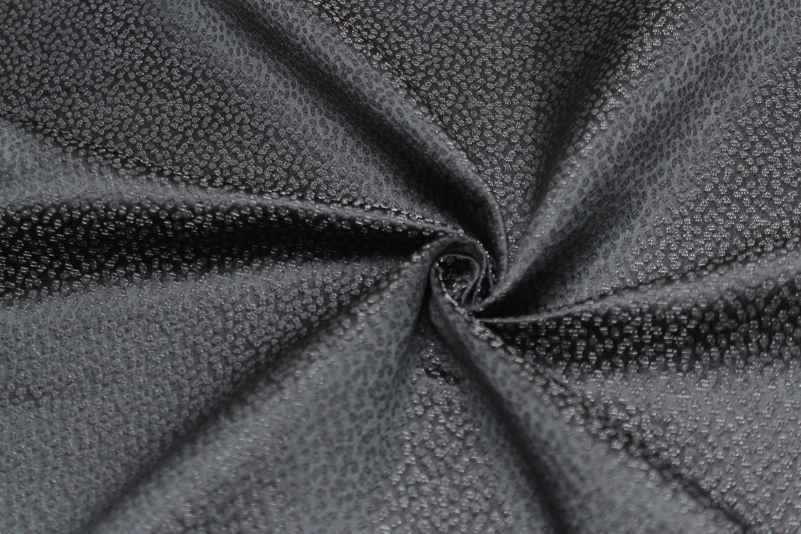Grey ornament Silk Fabric with silver thread