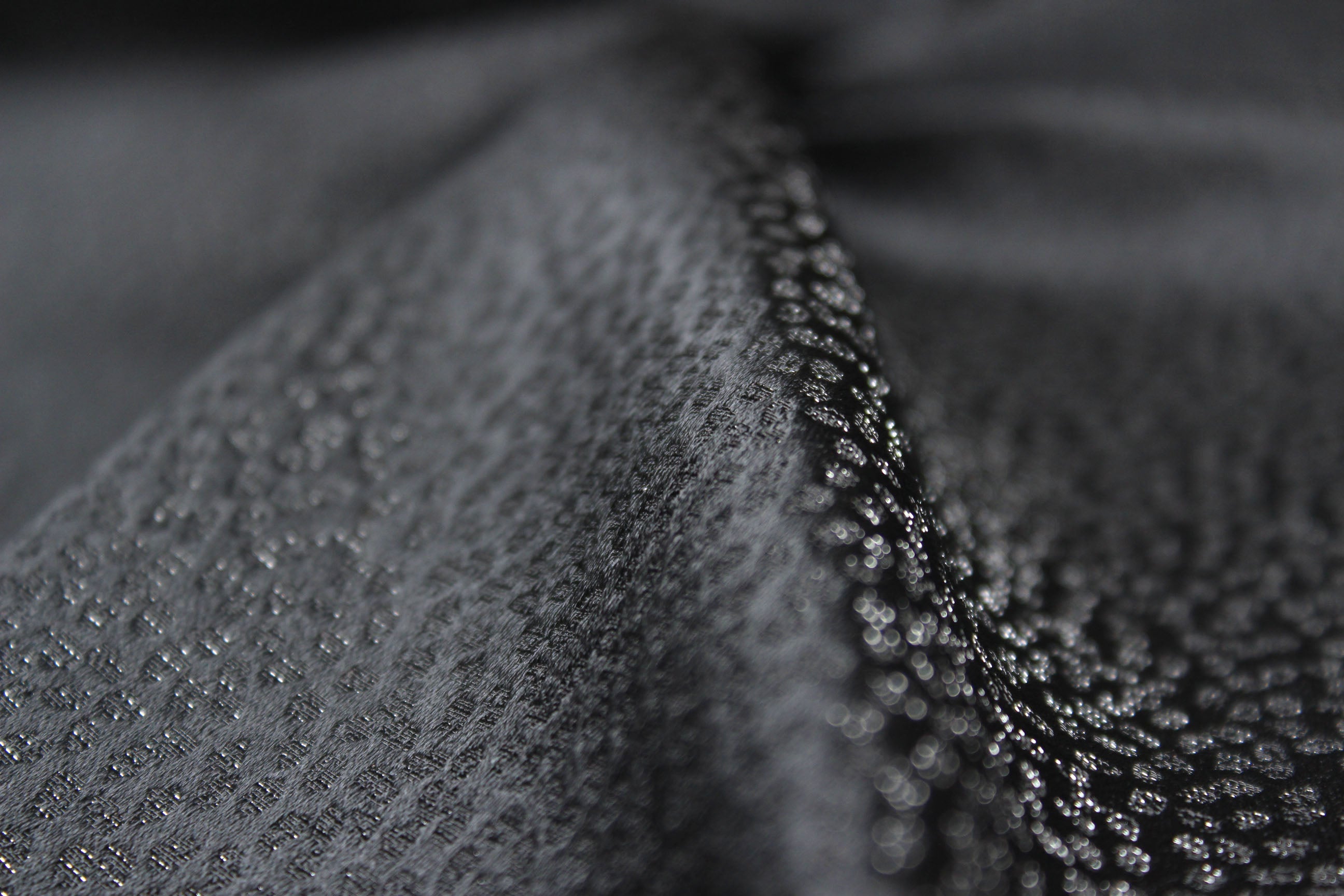 Grey ornament Silk Fabric with silver thread