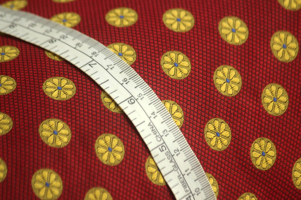 Red and Gold Large Polka Dots Fabric 42" width
