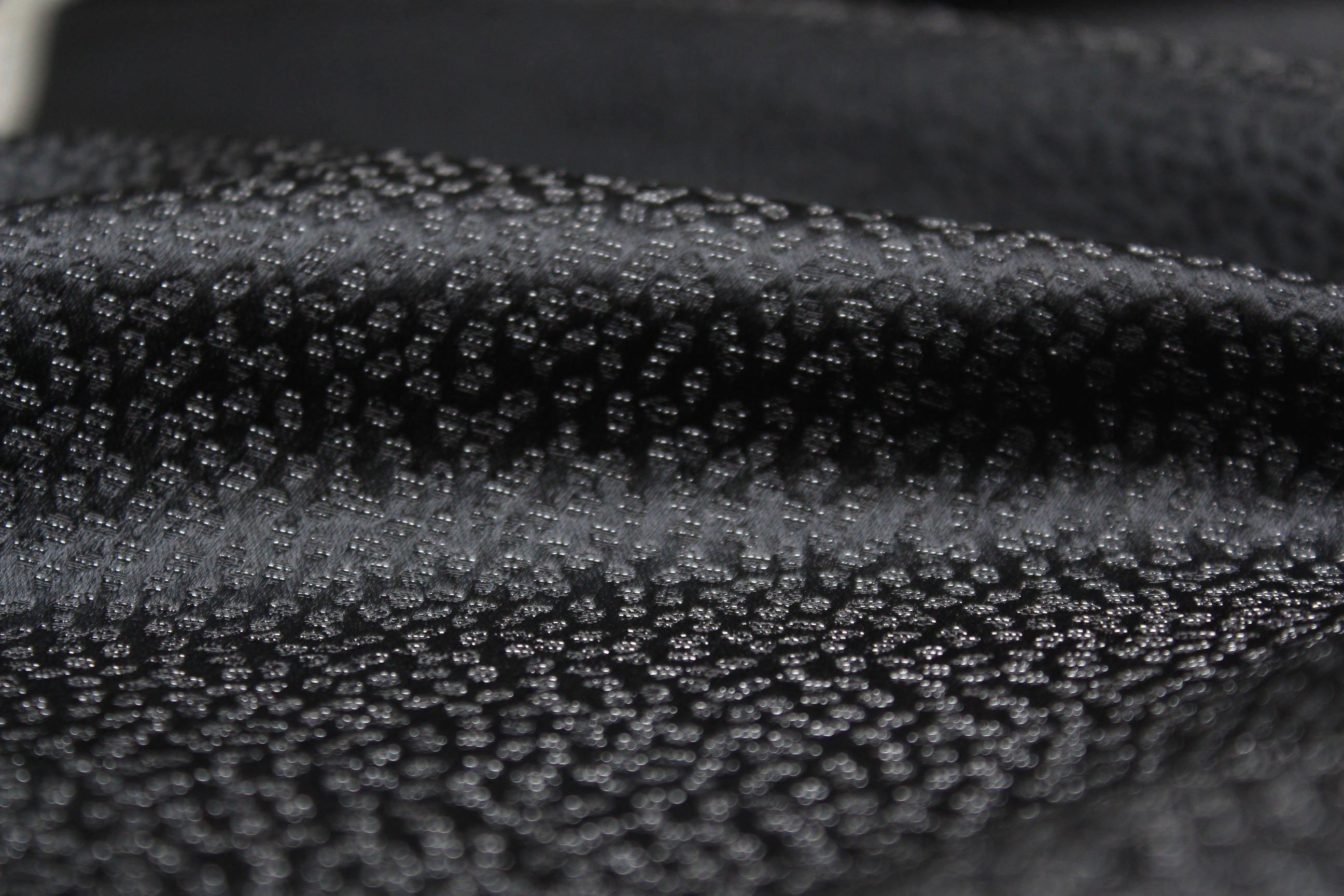Grey ornament Silk Fabric with silver thread