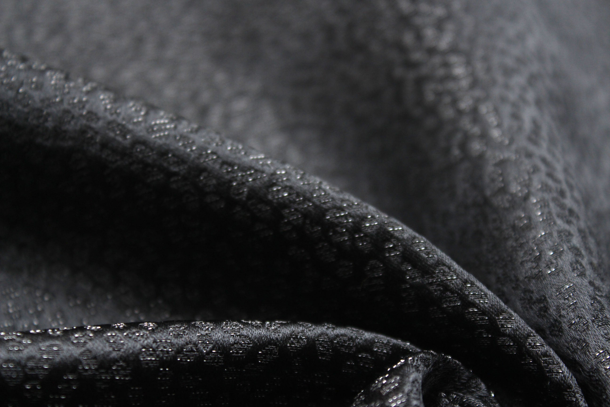 Grey ornament Silk Fabric with silver thread