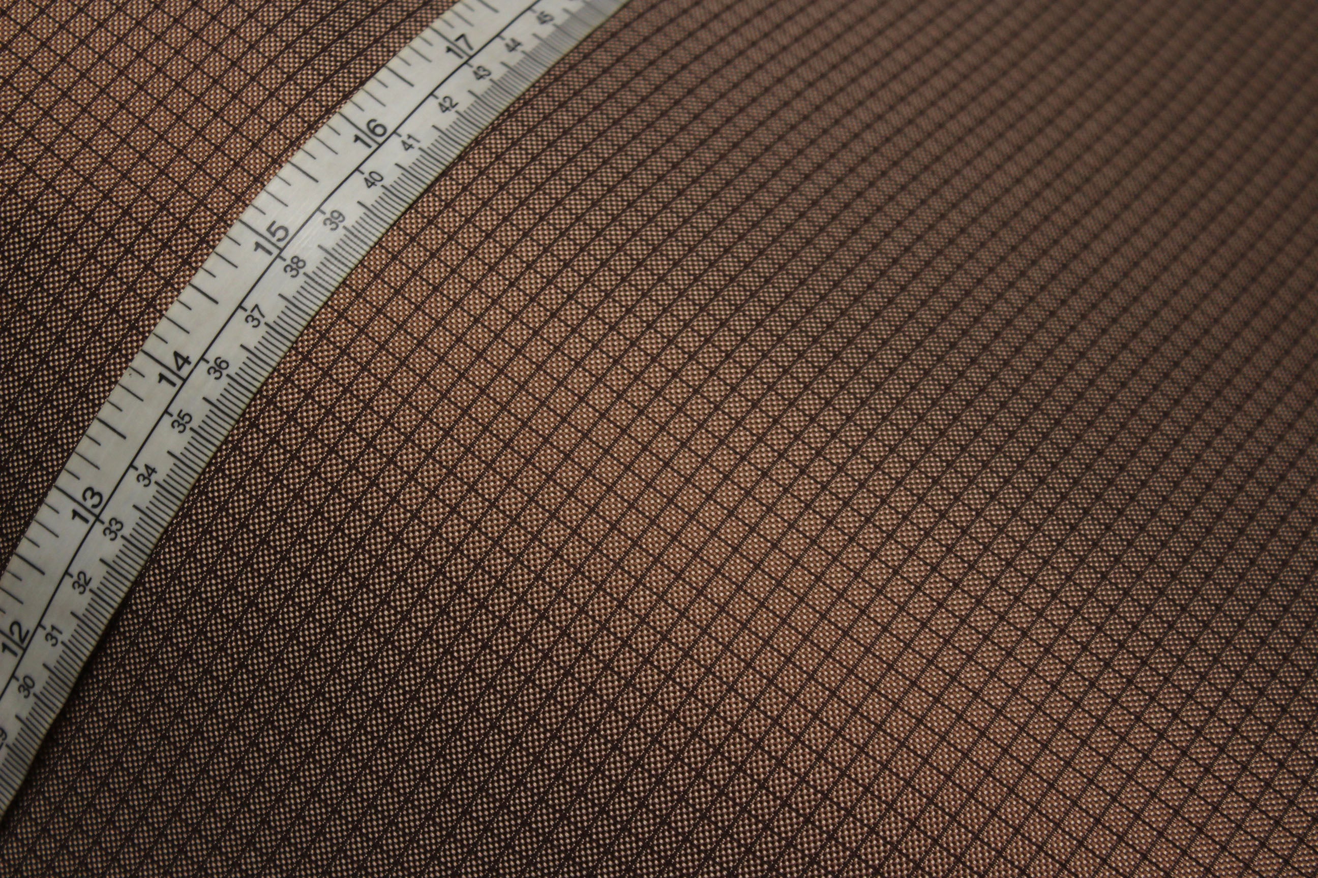Brown Plaid Silk Fabric