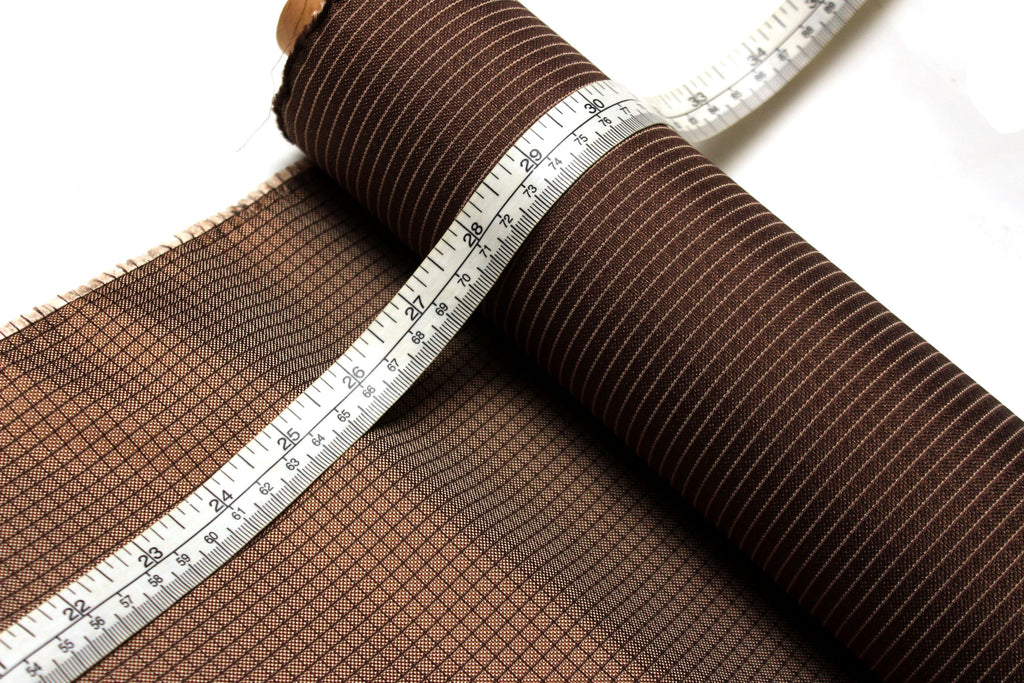 Brown Plaid Silk Fabric